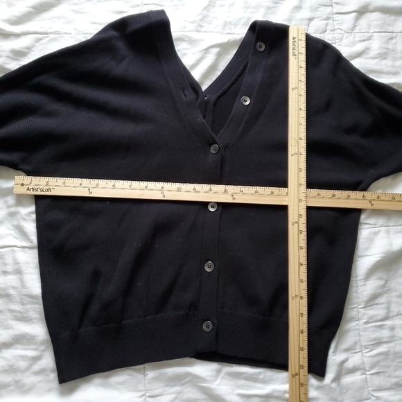 Kate Spade Saturday Knit Front to Back Button Up Cardigan Sweater - Black - Picture 10 of 11